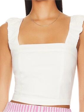 Free People cropped ASHLEY TANK TOP | Size S White,